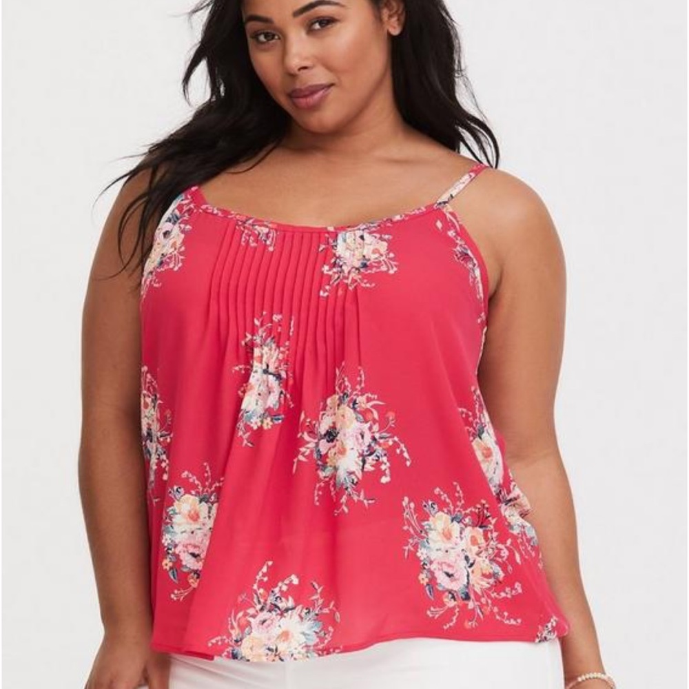 Torrid Sophie - Raspberry Pintuck Georgette Swing Cami